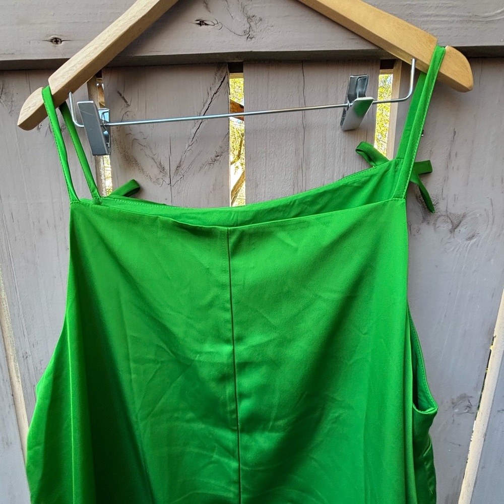 kate spade Bright Green Slip Dress with Tie Straps - Picture 10 of 11